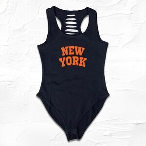 Womens Handmade New York Baseball Bodysuit, New York Womens wear Gift Ideas, OMG